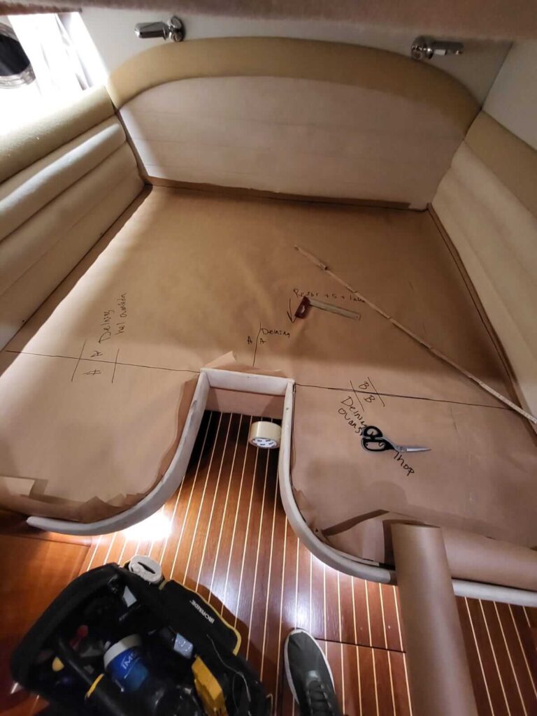 Mallning av båtdynor 